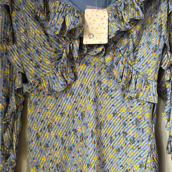 Free people Floral Blue Ruffle Dress - Picture 7 of 13